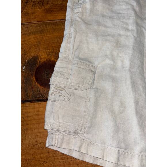 Mens Tommy Bahama Relax 100%‎ Linen Light Cream Beige Cargo Shorts Size Large - Picture 4 of 11
